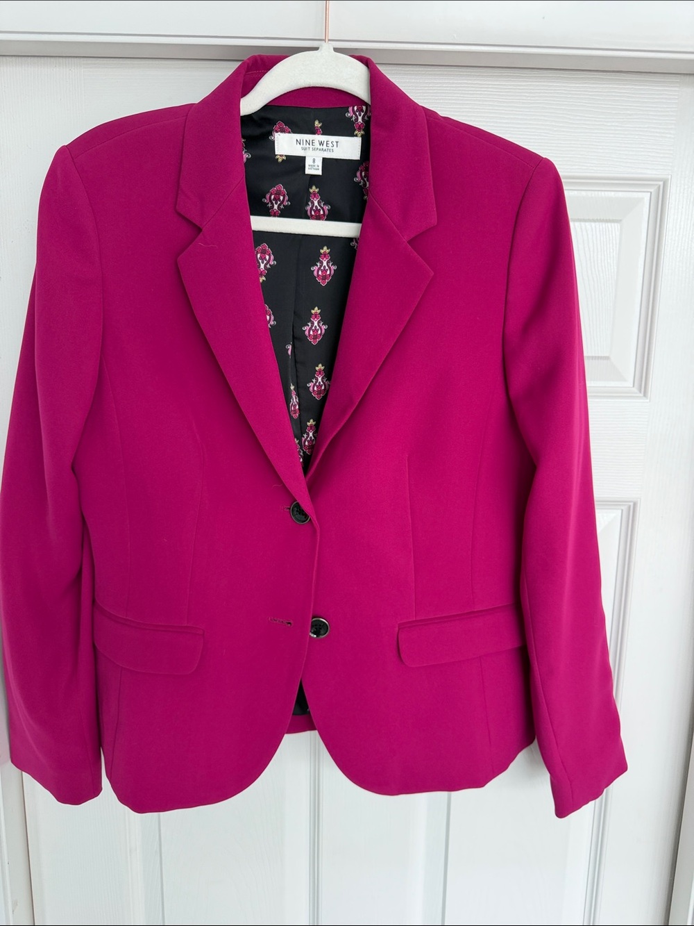 Nine West Women's Bright Magenta Blazer Jacket
